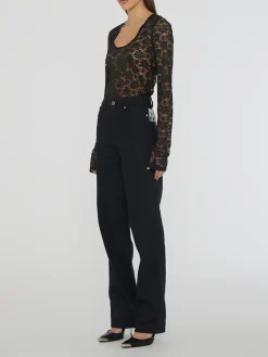ROTATE BIRGER CHRISTENSEN Pantaloni<PANTALONE TWILL HIGH RISE Nero