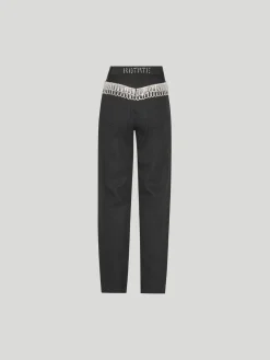 ROTATE BIRGER CHRISTENSEN Pantaloni<PANTALONE TWILL HIGH RISE Nero