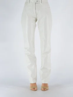 COURREGES Pantaloni<PANTALONE VINYL 5-POCKET ICONIC Bianco