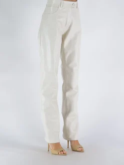 COURREGES Pantaloni<PANTALONE VINYL 5-POCKET ICONIC Bianco