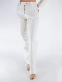 COURREGES Pantaloni<PANTALONE VINYL 5-POCKET ICONIC Bianco