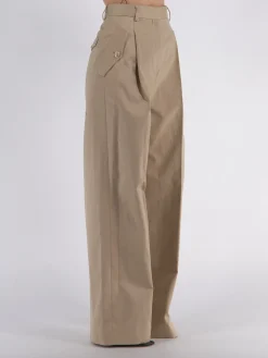 LANVIN Pantaloni<PANTALONE WIDE LEG Beige