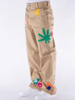 NAHMIAS Pantaloni<PANTALONE WORKER PATCHWORK Arancione, Beige, Giallo, Rosso