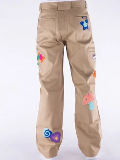 NAHMIAS Pantaloni<PANTALONE WORKER PATCHWORK Arancione, Beige, Giallo, Rosso