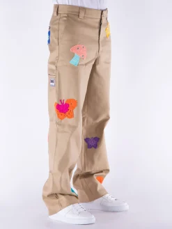 NAHMIAS Pantaloni<PANTALONE WORKER PATCHWORK Arancione, Beige, Giallo, Rosso