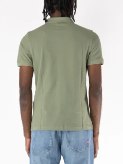 FAY Polo<POLO A MANICA CORTA IN JERSEY MÉLANGE CON COLLO A COSTINE Verde