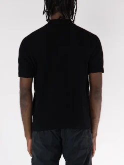 STONE ISLAND Polo<POLO A MANICHE CORTE CON LOGO IN RILIEVO Nero
