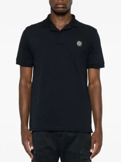 STONE ISLAND Polo<POLO IN PIQUET CON PATCH LOGO Blu