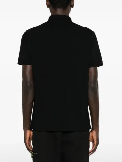 STONE ISLAND Polo<POLO IN PIQUET CON PATCH LOGO Nero