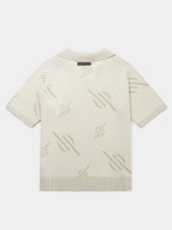 DAILY PAPER Polo<POLO KNIT MONOGRAM Bianco