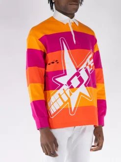 MEMBERS OF THE RAGE Polo<POLO L/S MOTR Arancione, Bianco, Fuxia