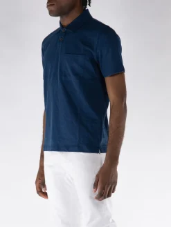 UNIVERSAL WORKS Polo<POLO S/S NEWLYN Blu