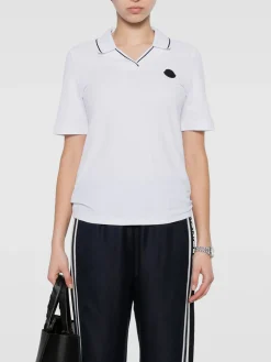 MONCLER Polo<POLO W LOGO PATCH Bianco