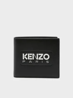 KENZO Portafogli<PORTAFOGLIO IN PELLE Bianco, Nero