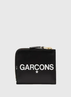 COMME DES GARCONS WALLET Portafogli<PORTAFOGLIO WALLET HUGE LOGO Bianco, Nero
