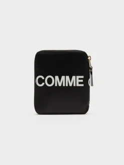 COMME DES GARCONS WALLET Portafogli<PORTAFOGLIO WALLET HUGE LOGO Bianco, Nero