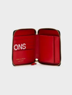 COMME DES GARCONS WALLET Portafogli<PORTAFOGLIO WALLET HUGE LOGO Bianco, Rosso