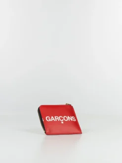COMME DES GARCONS WALLET Portafogli<PORTAFOGLIO WALLET HUGE LOGO Bianco, Rosso