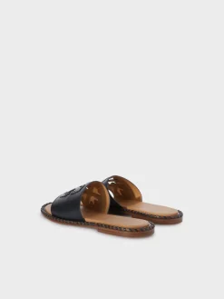 OFF-WHITE Sandali<SANDALI TWIST ARROW-EMBOSSED LEATHER Marrone, Nero