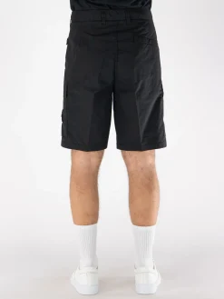 STONE ISLAND Shorts<SHORT CARGO STRETCH COTTON TELA PARACADUTE Nero
