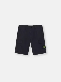 STONE ISLAND Shorts<SHORT CARGO STRETCH COTTON TELA PARACADUTE Blu, Giallo