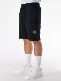 STONE ISLAND Shorts<SHORTS CARGO ORGANIC COTTON FLEECE Nero