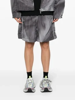 44 LABEL GROUP Shorts<SHORTS CRINKLE DRAWSTRING Bianco, Grigio