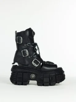VETEMENTS Stivali|Stivali<STIVALE CHUNKY IN PELLE UNISEX Nero