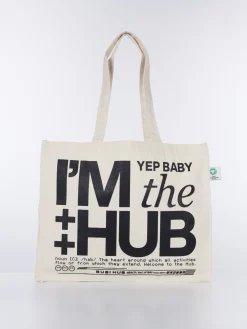 SUSI HUB MERCH Borse A Spalla<TOTE BAG CANVAS L BLACK SIGN Beige, Nero