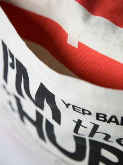 SUSI HUB MERCH Borse|Borse A Spalla<TOTE BAG CANVAS STRIPES Bianco, Nero, Rosso