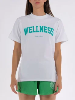 SPORTY&RICH T-Shirt<T-SHIRT WELLNESS Bianco, Verde