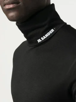 JIL SANDER T-Shirt<T-SHIRT A COLLO ALTO Nero