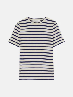 JIL SANDER T-Shirt<T-SHIRT A RIGHE Beige, Blu