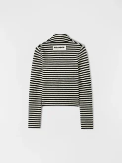 JIL SANDER T-Shirt<T-SHIRT A RIGHE Bianco, Nero