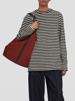 JIL SANDER T-Shirt<T-SHIRT A RIGHE Bianco, Nero