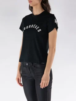 COURREGES T-Shirt<T-SHIRT AC STRAIGHT Bianco, Nero