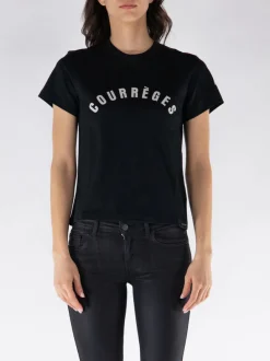 COURREGES T-Shirt<T-SHIRT AC STRAIGHT Bianco, Nero