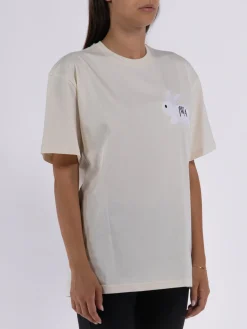 JW ANDERSON T-Shirt<T-SHIRT BUNNY EMBROIDERY LOGO Beige, Bianco, Nero