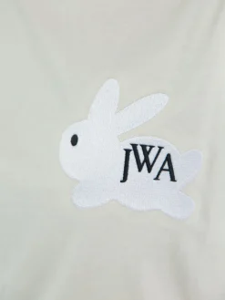 JW ANDERSON T-Shirt<T-SHIRT BUNNY EMBROIDERY LOGO Beige, Bianco, Nero