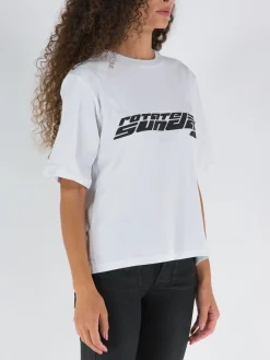 ROTATE BIRGER CHRISTENSEN T-Shirt<T-SHIRT CLASSIC Bianco, Nero
