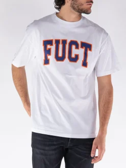 T-Shirt<T-SHIRT CON LOGO Arancione, Bianco, Blu