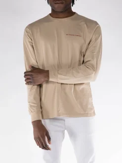 POP TRADING COMPANY T-Shirt<T-SHIRT CON LOGO Beige, Rosso