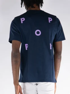 POP TRADING COMPANY T-Shirt<T-SHIRT CON LOGO Blu, Viola