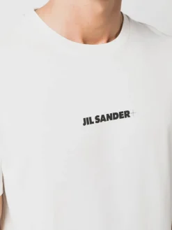 JIL SANDER T-Shirt<T-SHIRT CON LOGO Bianco, Nero