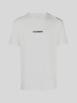 JIL SANDER T-Shirt<T-SHIRT CON LOGO Bianco, Nero
