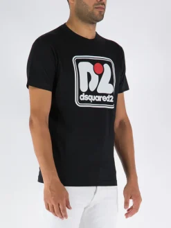 DSQUARED T-Shirt<T-SHIRT CON LOGO Bianco, Nero
