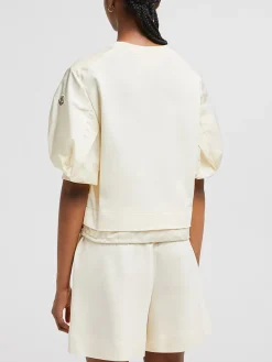 MONCLER T-Shirt<T-SHIRT CON MANICHE A PALLONCINO Bianco
