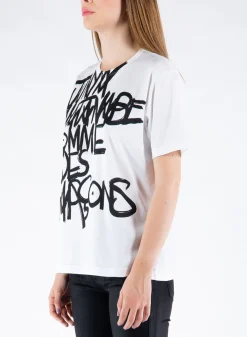 T-Shirt<T-SHIRT CON STAMPA Bianco, Nero