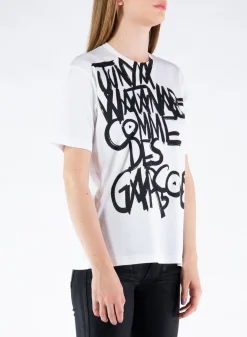 T-Shirt<T-SHIRT CON STAMPA Bianco, Nero