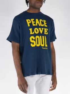 UNIVERSAL WORKS T-Shirt<T-SHIRT CON STAMPA Blu, Giallo